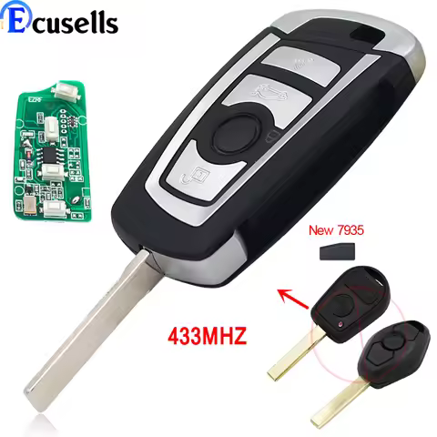 EWS Modified Flip Remote Key 4B 433MHz With/ Without NEW 7935 ID44 Chip for BMW E38 E39 E46 M5 X3 X5