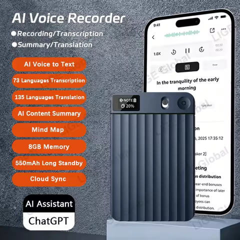 LIGE AI Voice Recorder GPT Intelligent APP Control Audio Mind Map Real Time Transcription Translate 