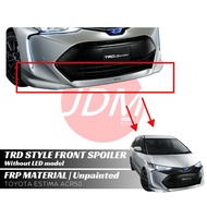 Toyota Estima Acr50 TRD Style Front Bumper Lip Unpainted FRP Material