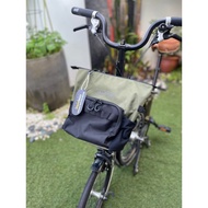 Bag For Brompton Cordura Front 8L Vintage Fabric Black-Army Green