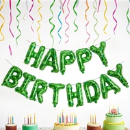 16 Inch Green Pixel Miner HAPPYBIRTHDAY Foil Balloon Mosaic Birthday Letter Theme Set