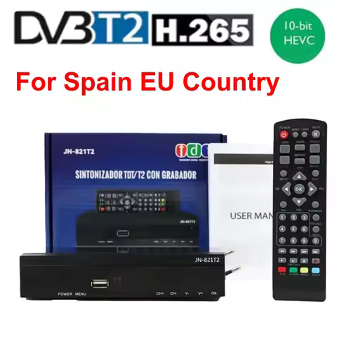 2026 JN-821T2 Satellite TV Receiver Spanish TDT HD Decoder TDT HD DVB-T2 H.265 HEVC FTA PVR Digital