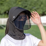 UV Protection Wide Brim Sun Hat for Women, Face Shield, Ice Silk Veil, New Summer Style for Cycling 