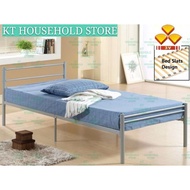 KT WARE 3V Jair Powder Coated steel with Wood Slab Base Single Size Foldable Bed Frame Divan Katil bermutu tinngi