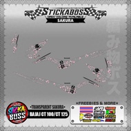 【PREMIUM UV PRINT】TRANSPARENT BAJAJ CT 100/CT 125 STICKER DECALS ( SAKURA )【WITH FREEBIES】