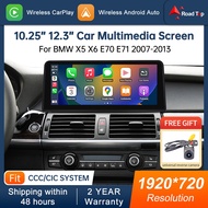 10.25 inch Wireless CarPlay Linux Head Unit Touch Screen for BMW X5 X6 E70 E71 2007-2013 CCC CIC Sys