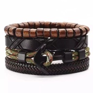 4pcs/set Retro Ocean Fashion Anchor Bracelet Suit for Men Beaded Bracelets Jewelry Accessories