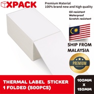 ❇℡∋XPACK A6 Thermal Paper Shipping Label Sticker Roll(500pcs/FOLDED)  100x150mm / 10x15cm 热敏标签 500张/叠