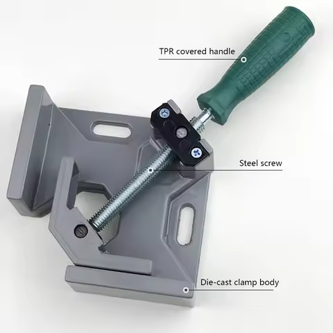 90 Degree Clip Aluminum Alloy 90 Degrees Angle Clamp Single Handle Adjustable Swing Jaw for Welding 
