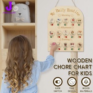 【Huang Li Electronics】Wood Visual Schedule Visual Wall Planner Daily Routine Chart for Kids Daily Vi