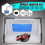 100-240V Airbrush Spray Paint Booth Kit Spray Extractor Set Exhaust Filter LED Light Adjustable Swit
