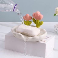 Kiara Beautiful Flower Soap Holder Plastic Soap Holder Automatic Drying Soap Holder Decorative Soap 