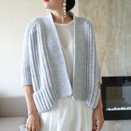 手工針織開衫 寬鬆針織毛衣外套 女式和服外套