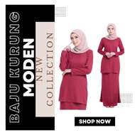 Baju Kurung Plain Viral - Merdeka Deals 2022 Plus Size Baju Kurung Moden Murah/Bridesmaid/Officewear/Muslimah Suit Set