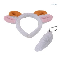 【CH】 Plush Sheep Costume Set Sheep Ear Tail Animal Fancy Costume Kit for Kids Adult