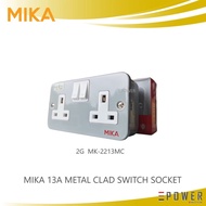 MIKA SIRIM 13A 1GANG 2GANG METAL CLAD SWITCH SOCKET