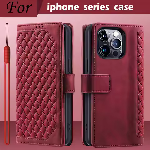 Flip Leather Case For iPhone 15 Pro Max 14 13 12 Mini 11 X XR Xs Max 7 8 6 6s Plus SE Wallet Phone C