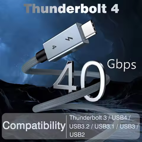 40gbps thunderbolt4 type c 240w USB4 fast charging cable compatible thunderbolt 3 USB c data transfe