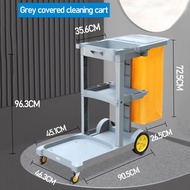Multi Purpose Heavy Duty Restaurant Hotel Cleaning Trolley with Mop Broom Holder Housekeeping janito