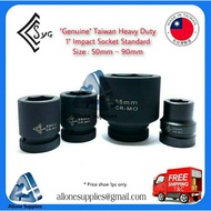 SYG 1” Sq Dr Standard and Long Deep Impact Socket size 36mm ~ 90mm, made in Taiwan