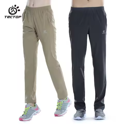 Tectop Men Women Solid Color Comfortable Light Quick Drying High Elastic Pants Summer Outdoor Sports
