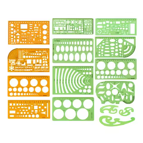 Circular oval ruler durable drawing design furniture architect template drafting ruler template meas