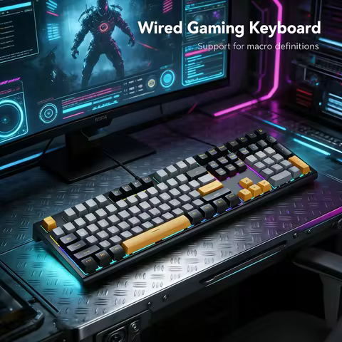 108-key Wired Mechanical Gaming Keyboard with RGB Backlit | Gaming Chip | Low Latency | Anti-Ghostin