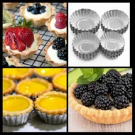 10pcs Aluminium Acuan Tart Shell Tart Mould Egg Tart Kuih Tart Fruit Tart Cheese Tart 3.5cm 4.5cm 5c