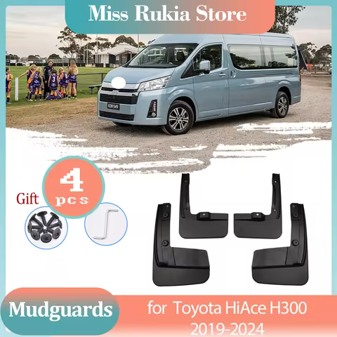 Car Mud Flaps for Toyota HiAce Granvia Commuter RegiusAce H300 2019~2024 2020 Mudguards Splash Guard