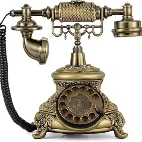 Rotary Phone Ornate Retro Telephone Decorative for Living Room, Photo Shoots