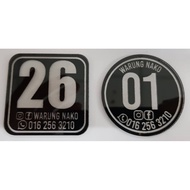 NO MEJA TABLE NUMBERING