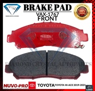 NUVO PRO BRAKE PAD TOYOTA HIACE 2019-2021 FRONT PART NO: VAX-1767K "NUVO-PRO JAPAN BRAND"