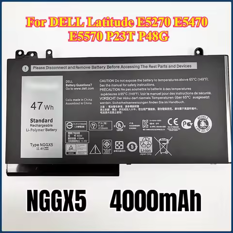 11.4V NGGX5 Laptop Battery For DELL Latitude E5270 E5470 E5570 E5550 E5250 Series M3510 JY8D6 954DF 
