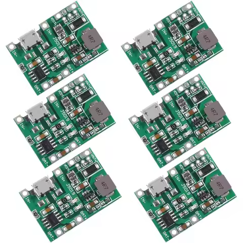 6PCS 2A USB 18650 Lithium Li-ion Battery Charger Module Boost 3.7V to 5V 9V 12V Adjustable DC-DC Ste
