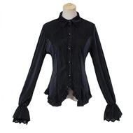 Gothic Women Striped Blouse Victorian Halloween Girl's Shirt