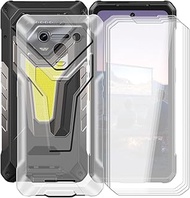 Clear Case for Ulefone Armor 34 Pro (6.95") with 4 x Tempered Glass Protective Film, Slim Shockproof