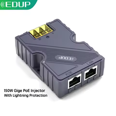 EDUP PW9603 Starlink 150W GigE PoE Injector Lightning Protection 8KV ESD Surge Safe Network PoE Adap