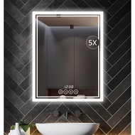 Bathroom Mirror With Wall Light Large Anti-Fog LED Lighting Wall Mount Vanity Mirror Dimmable Back