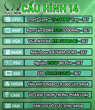 [FULL NEW] PC Gaming i5 14400f / RTX 5060ti / Ram 32G SSD 512G Case Gaming Máy tính chơi game Giá rẻ