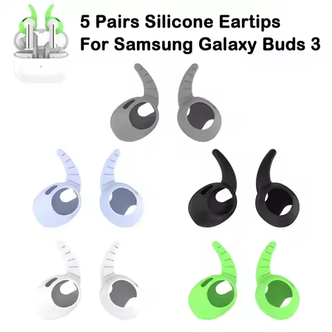 5Pairs Silicone Earbuds Headphone Earpods Cover for Samsung Galaxy Buds 3 Eartip Ear Wings Hook Cap