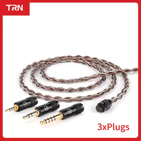 TRN RedChain Earphones Cale Silver-Plated Copper OFC Upgrade Cable with Swappable Connectors 2.5/3.5