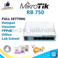 MikroTik RB750 Full Setting Hotspot Voucher RT RW Net