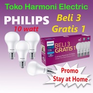 Lampu LED Philips 10 watt multipack 10w Promo beli 3 gratis 1