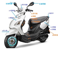 NEW WOO115 車殼 三陽 SYM原廠 新霧115車殼 整流罩 擋風板、H殼、下導流、把手前蓋、把手蓋、側條 1個 右後照鏡(方向:排氣管邊)(可超取)
