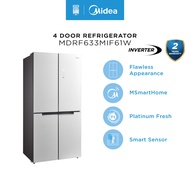 Midea MDRF633MIF61W Gross 580L WIFI Control Inverter Quattro 4 Doors Refrigerator / Fridge / Peti Se