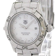 豪雅競潛系列鑽石珍珠母貝錶盤女士腕錶 WAF1415 拋光