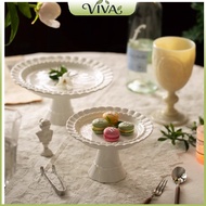 Ceramic 6/8/9 Inches Romantic Vintage Round High Feet Stand Cake Dessert Cupcake Table Decoration Di