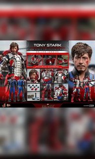 全新未開 Hottoys  IM2 Tony Stark Mark V Suit Up Deluxe  MMS600 豪華版.