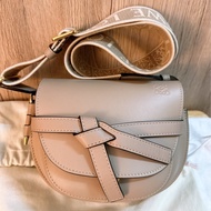 專櫃正品 LOEWE Mini Gate Dual bag Sand 小牛皮灰米色系