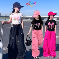 Coquette Terno Set for Kids Girls 5-12Y Korean Style Cute Ribbon Design Outfit Set for Kids Girls